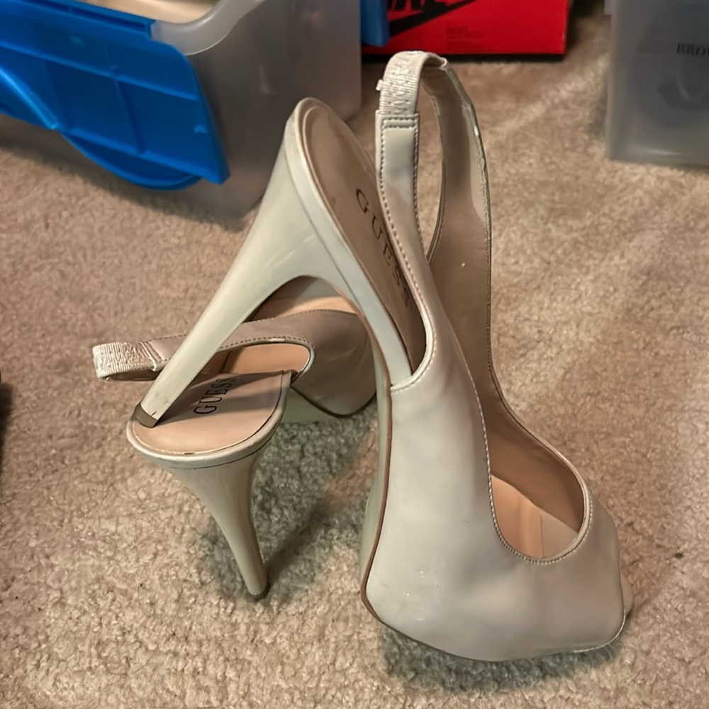 Guess Nude Platform Peep Toe Gem